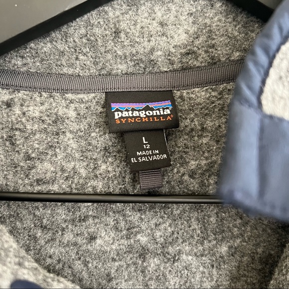 Patagonia Lightweight Synchilla Snap-T Pullover Gray/Navy - Picture 4 of 5